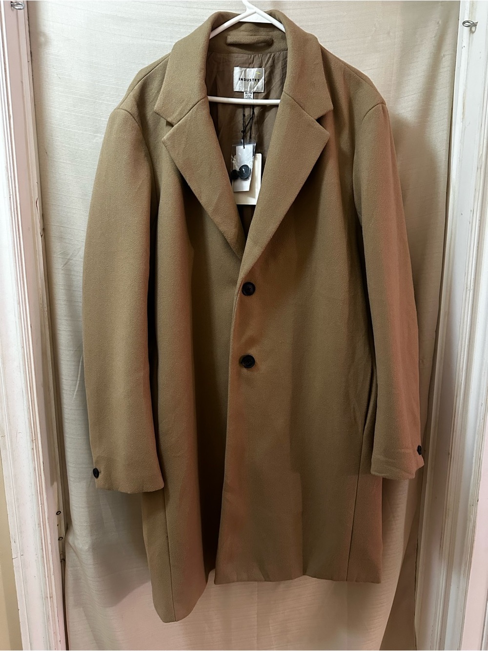 Industry Republic NWT Men’s Camel Oversized Coat Jacket Neutral Minimalist XL